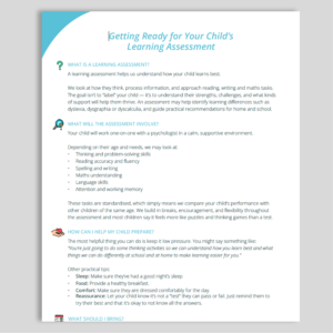 Getting Ready for your Child's Assessment