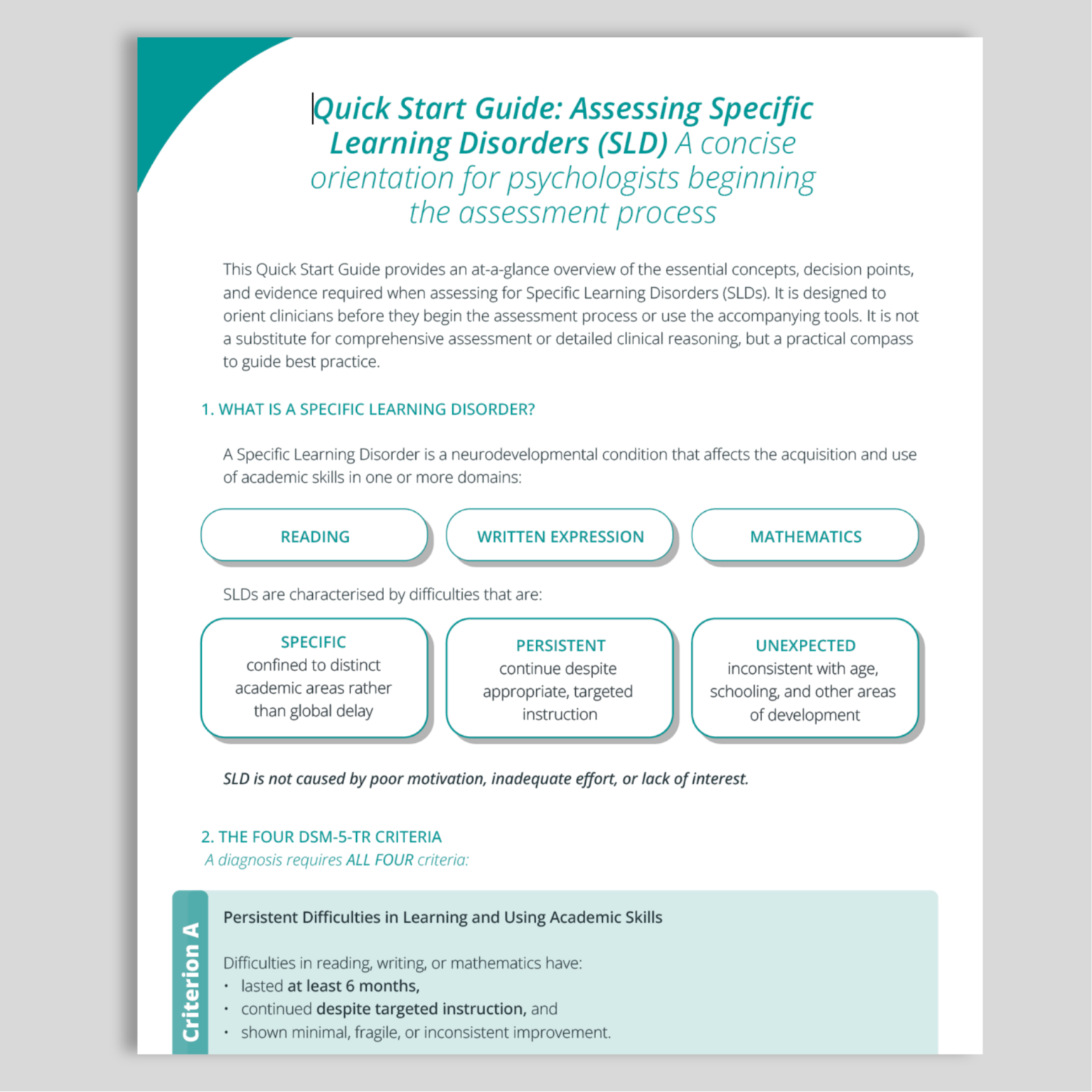 Quick Start Guide to Learning Assessments - flourishassessment.com.au